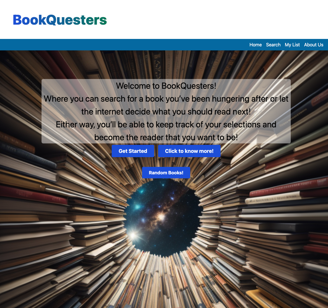 website homepage with intro and buttons to explore site